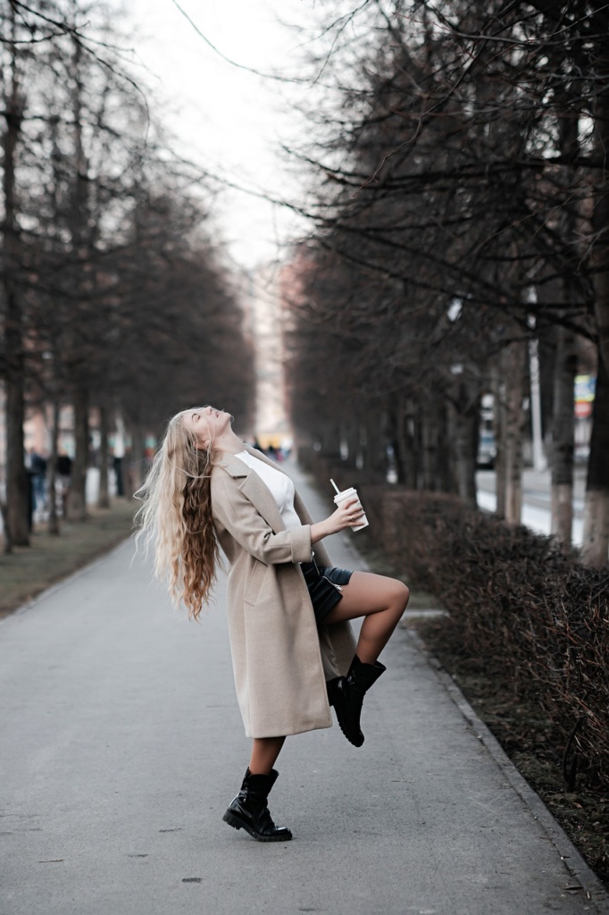 Woman in custom women's suits jacket